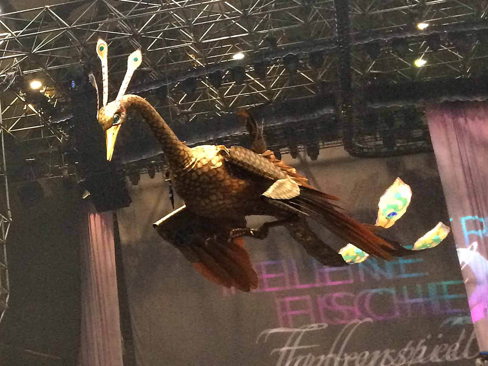 Flying bird of the Helene Fischer show