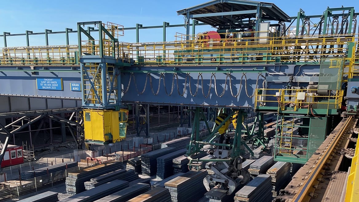 Brammenlager bei Thyssenkrupp Steel Europe ausgestattet mit DATAEAGLE PROFINET-Geber